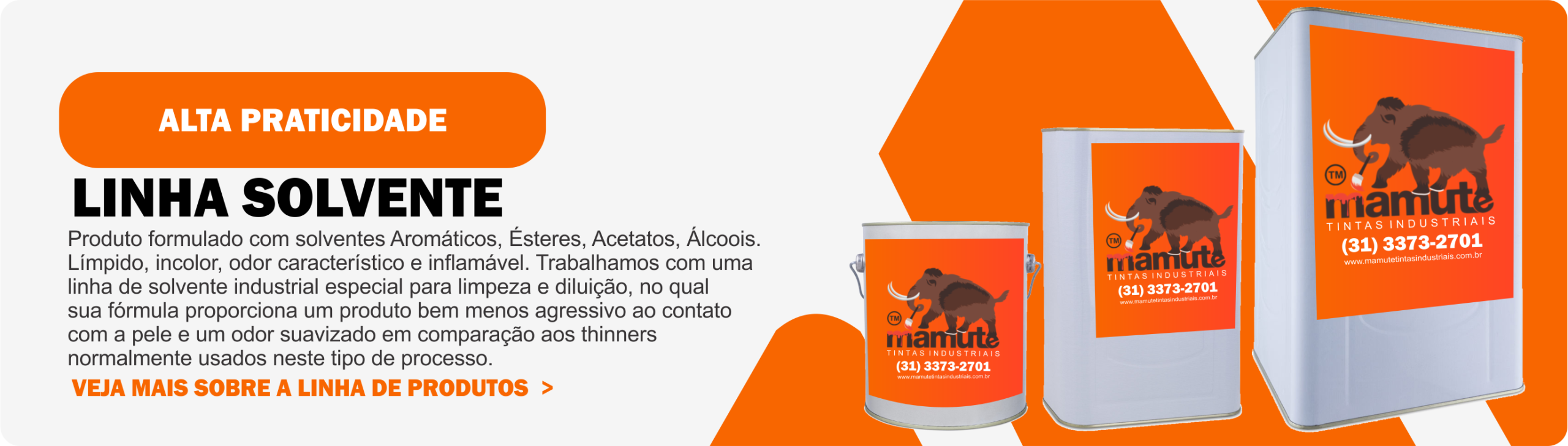 Linha solvente mamute tintas industriais